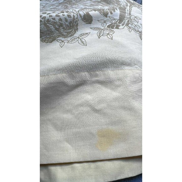 Vtg 70s Martex Luxor Double King Flat Sheet Jungle African Animals Brown Yellow - Picture 8 of 8